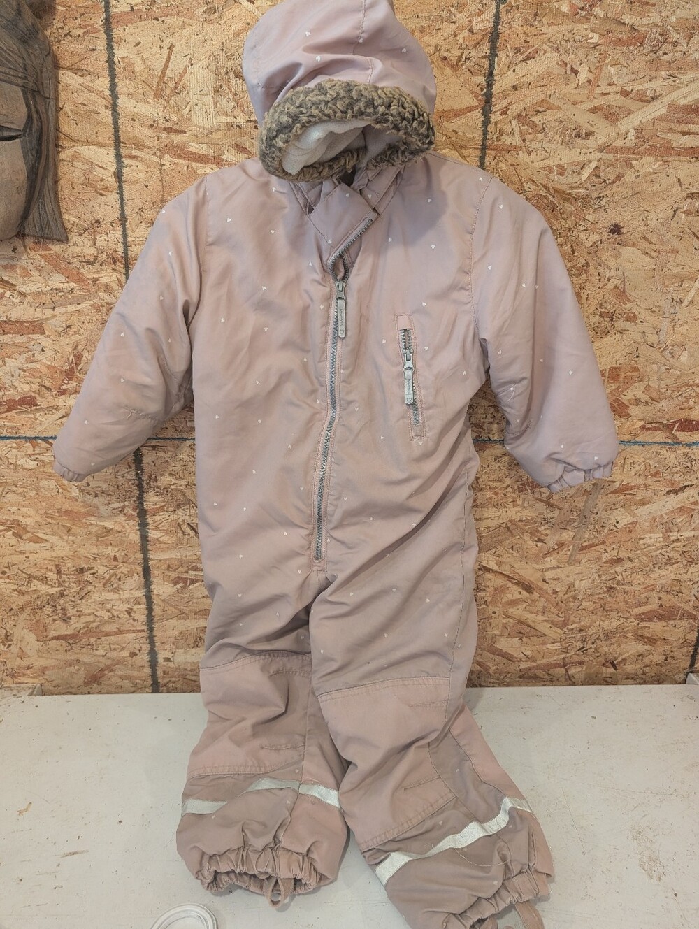 Light Pink Kids Winter Snowsuit with Hood